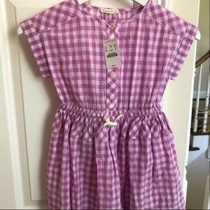 Crew cuts size 14 purple and white gingham dress